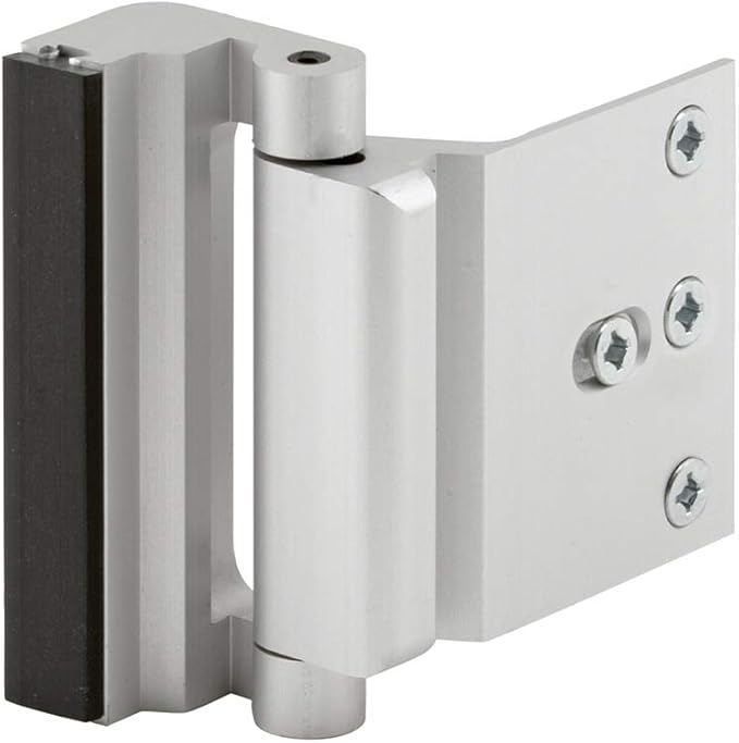 Defender Security Satin Nickel U 10827 Door Reinforcement Lock Add Extra, High Security to Your Home and Prevent Unauthorized Entry 3 Stop, Aluminum Finish - (Pack of 15)