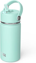 OISIZ Kids Water Bottle with Straw Lid 14oz, Vacuum Insulated 316 Stainless Steel Water Bottles for Kids for School, Leakproof Water Bottle, BPA Free and Keep Cold for 24 Hours