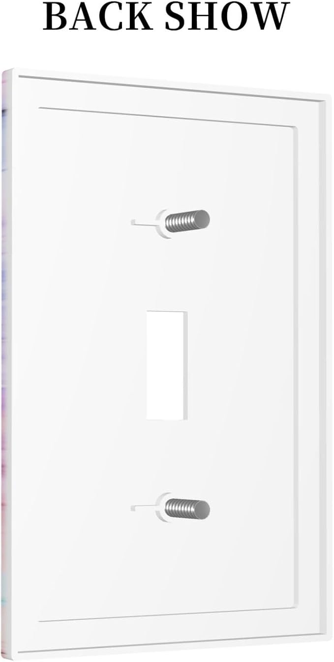 Decorative Switch Plate Covers Cute Marble Texture 1 Gang Single Toggle Light Switch Cover Pink Purple Gold Abstract Jumbo Size Wall Plate Electrical Switchplate Receptacle Plug for Kids Girls Nursery