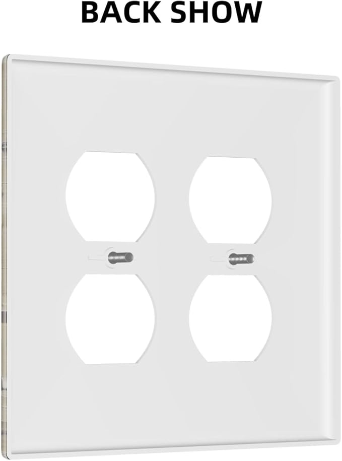 Rustic Flowers Daisy Floral White Wooden Planks Outlet Covers 2 Gang Double Duplex Decorative Light Switch Covers Electrical Wallplates Socket Faceplate for Farmhouse Home Decor