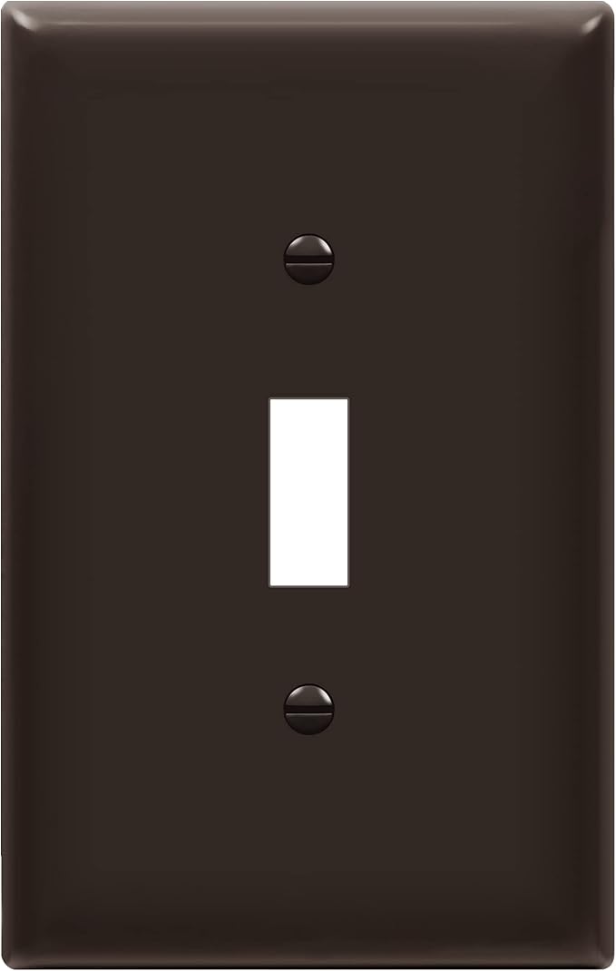 ENERLITES Toggle Light Switch Wall Plate, Gloss Finish, Mid-Size 1-Gang 4.88" x 3.11", Unbreakable Polycarbonate Thermoplastic, UL Listed, 8811M-BR, Brown