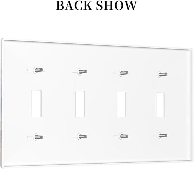 Light Switch Cover Sunset Beach Abstract Watercolor 4 Gang Switch Plate Quad Toggle Wall Plates Nature Coastal Decorative Switchplate Electrical Outlet Cover Plates for Bathroom Home Decor