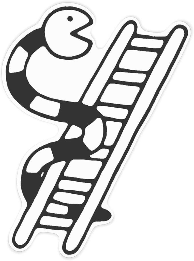 Azeeda 'Snakes & Ladders' White Premium Vinyl Decal Sticker – Waterproof, Durable & Easy to Apply - Ideal for Car Bumpers, Windows, Bins and More (DW00155450)