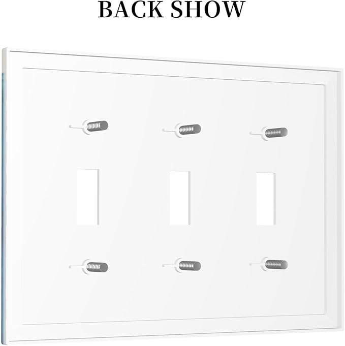 Swimming Woman Funny Shark Blue Ocean Decorative Switch Plates 3 Gang Wall Plate Triple Toggle Light Switch Cover Faceplate Electrical Wall Panels for Kids Room Bedroom Home Decor