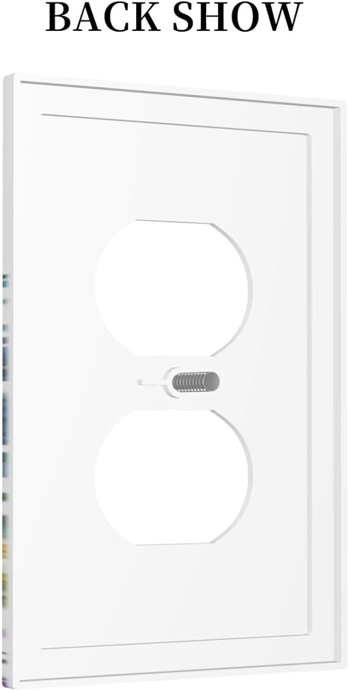 Decorative Outlet Covers Colorful Wildflowers Plants Flowers on White Background 1 Gang Duplex Light Switch Cover Plate Electrical Switch Plate Covers Wallplates Receptacle Covers Home Decor