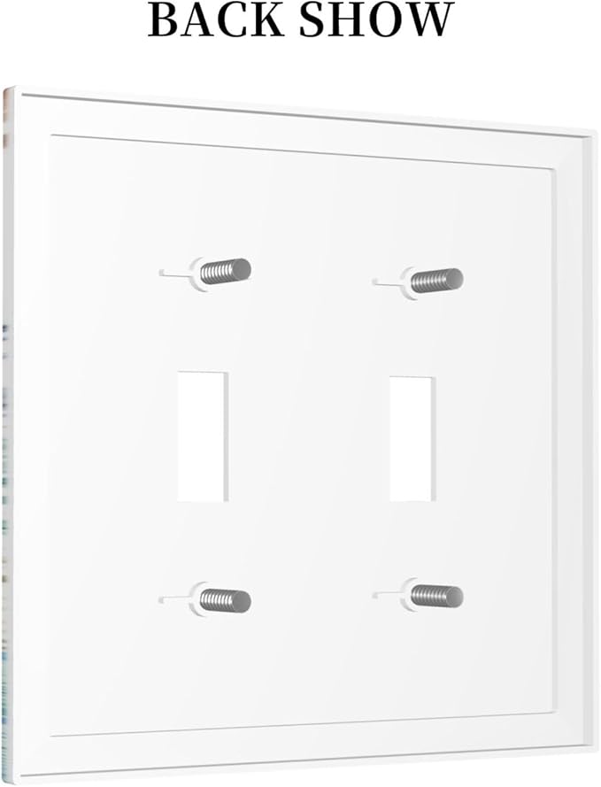 Sea Turtle Ocean Starfish Fish Coral Pearl Decorative Switch Plates 2 Gang Double Toggle Outlet Light Switch Cover Wall Plate Electrical Faceplate for Bathroom Kids Room Decor