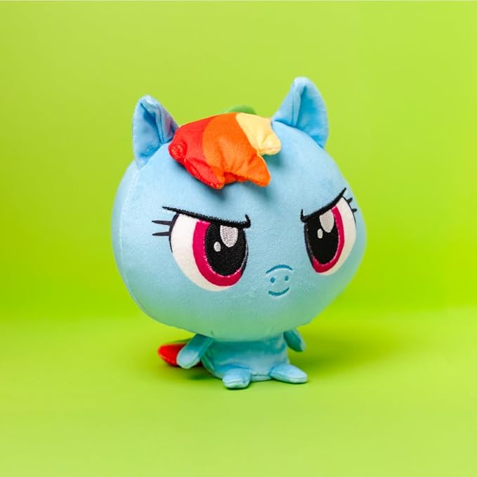TeeTurtle Cloudheads Rainbow Dash Plush - 5-Inch Official My Little Pony Stuffed Animal with Embroidered Details - Soft Cuddly Plush Toys for Kids, Teens, and Adults