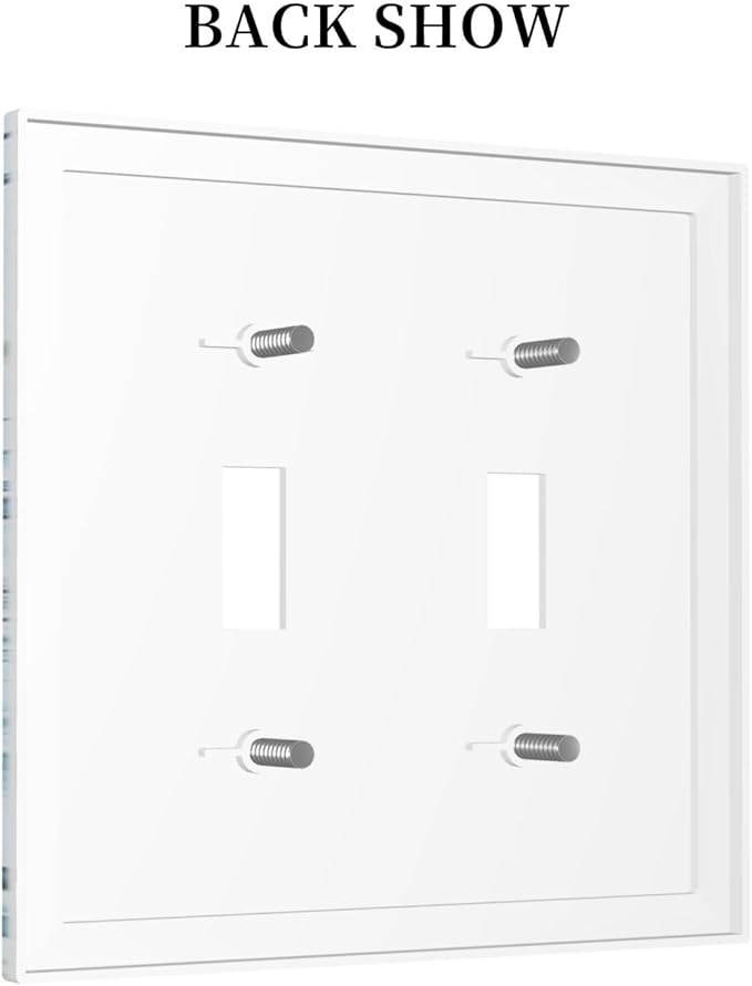 Decorative Switch Plates Teal Blue Ocean Sea Turtle Seabed Plants 2 Gang Double Toggle Wall Plate Outlet Light Switch Cover Electrical Faceplate for Bathroom Kids room Decor