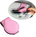 OFBAND Magnetic Sunglass Holder for Visor, PU Leather Car Organizer, Universal Accessory (Pink)