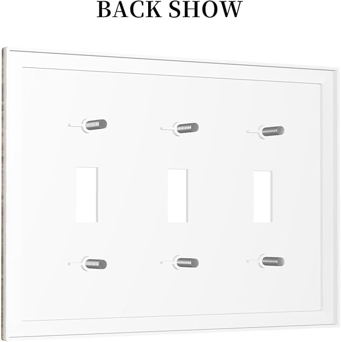 Rustic Brown Wood Distressed Wood Print Decorative Switch Plates 3 Gang Wall Plate Triple Toggle Light Switch Cover Faceplate Electrical Wall Panels for Farmhouse Home Decor