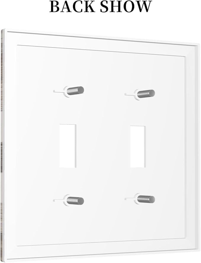 Polygon Collage Abstract Shapes Rustic Wood Panel Print Decorative Switch Plates 2 Gang Double Toggle Outlet Light Switch Cover Wall Plate Electrical Faceplate for Farmhouse Bedroom Decor
