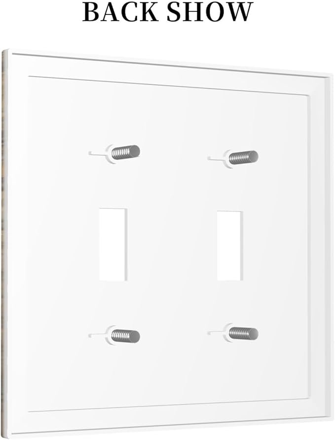 Brown Wood Vintage Rustic Old Board Decorative Switch Plates 2 Gang Double Toggle Outlet Light Switch Cover Wall Plate Electrical Faceplate for Farmhouse Home Decor
