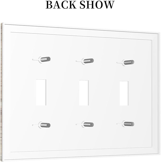 Decorative Switch Plates Vintage Rustic Brown Wood Grain 3 Gang Wall Plate Triple Toggle Light Switch Cover Faceplate Electrical Wall Panels for Bedroom Farmhouse Decor