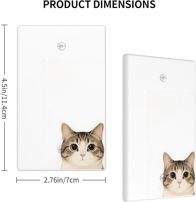 Cat No Device Blank Wall Plate Decorative 1 Gang Light Switch Covers Electrical Switchplate Home Decorate Faceplat for Bathroom Bedroom Kitchen Room 4.5 x 2.76 Inch