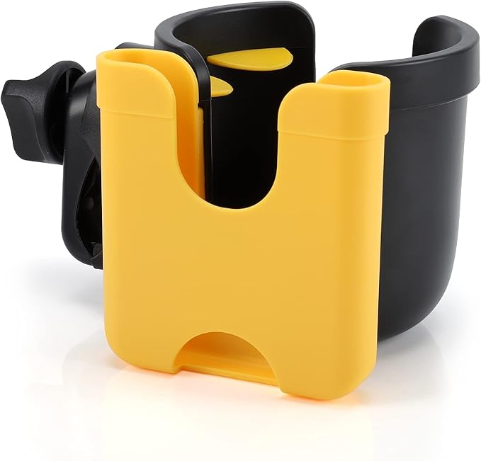 Accmor Stroller Cup Holder with Phone Holder, Bike Cup Holder, Universal Cup Holder for Uppababy Nuna Doona Strollers, 2-in-1 Cup Phone Holder for Stroller Bike Accessory