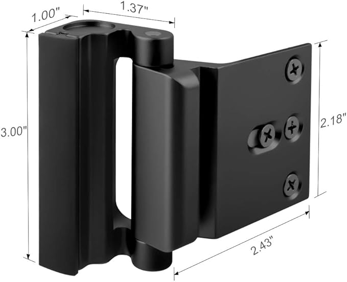 Home Security Door Reinforcement Lock - Child Proof Locks for Front Door Safety, Withstand 800 lbs Top Flip Latch for Inward Swinging Door
