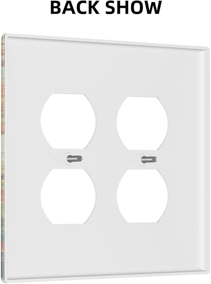 Decorative Light Switch Cover Plate Colorful Flowers Green Plants Meadow Floral 2 Gang Switch Plate Covers Double Duplex Wall Plates Switch Plates and Outlet Covers for Bathroom Bedroom