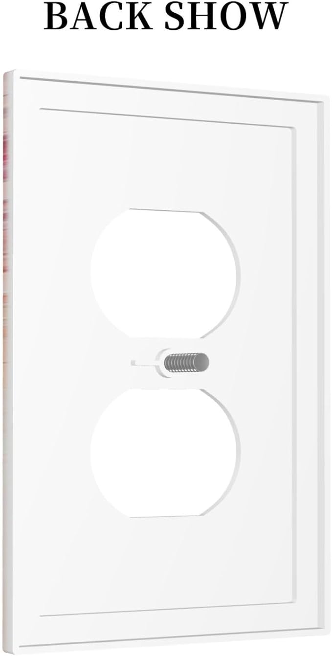 Colorful Wildflower Wisteria Cascade Floral Flower Outlet Covers 1 Gang Duplex Light Switch Cover Decorative Switch Plates Electrical Receptacle Faceplate Wall Plate for Bedroom Living Room Decor