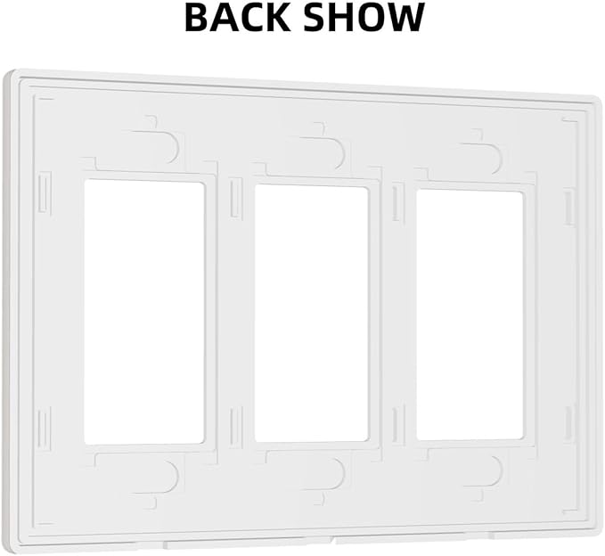 Beige 3 Gang Triple Rocker/Decorator Light Switch Wall Plate Cover Decorative GFCI Electrical Faceplate Switchplate Dimmer