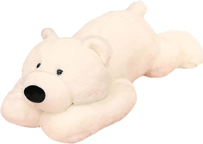 Doireum Weighted Stuffed Animals, 3.3 lbs Weighted Polar Bear Stuffed Animal Toy White Bear Plush Animals Throw Pillow Gifts for Boys Girls, 19.6 inch