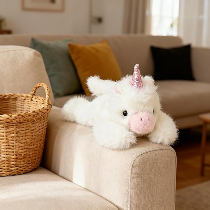 PEACH CAT Unicorn Stuffed Animal Cute Plushies Small Plush Toys Gifts for Kids White