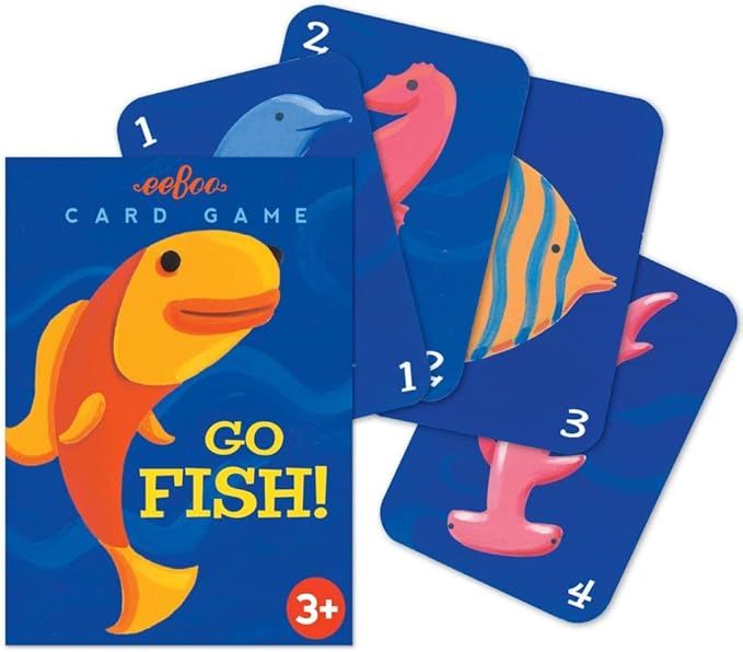 eeBoo: Go Fish Playing Card Game, Cards are Durable and Easy to Use, Instructions Included, Educational and Fun Learning, for Ages 3 and up
