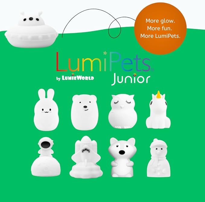 Lumipets UFO Spaceship LED Baby Night Light, Cordless, Touch Control, Soft Silicone Material, 8 Lulling Colors, Portable