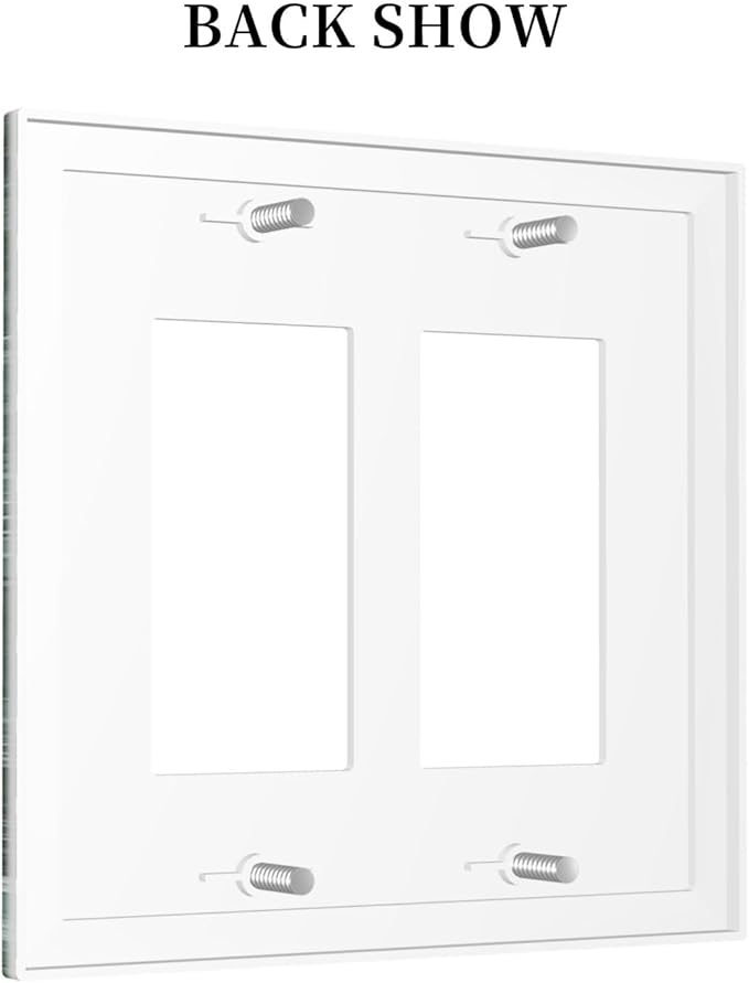 Decorative Outlet Covers Forest Marble Dark Green With White Vein 2 Gang Double Gfci Rocker Electrical Wall Panels Light Switch Cover Plate For Bathroom Kitchen Decor