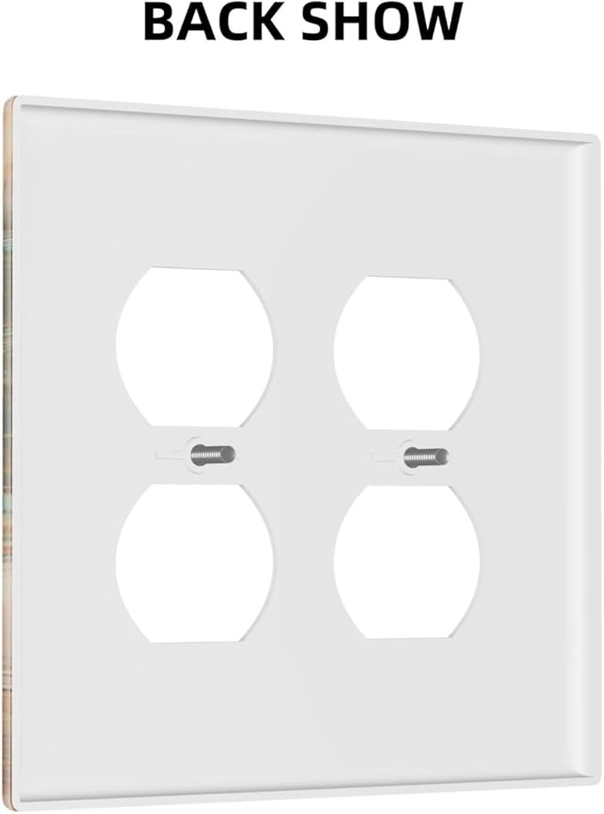 Decorative Outlet Covers Tropical Beach Ocean Palm Trees Hawaiian Sunset 2 Gang Wall Plate Double Duplex Light Switch Cover Switch Plate Covers Faceplate for Bedroom Home Decor