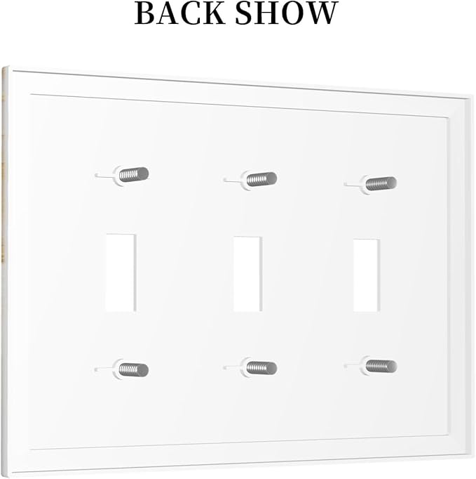 Gold Marble Crack Simple Abstract Print Decorative Switch Plates 3 Gang Wall Plate Triple Toggle Light Switch Cover Faceplate Electrical Wall Panels for Bathroom Kitchen Home Decor