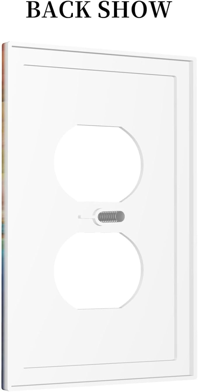 Light Switch Cover Plate Iridescent Abstract Colorful Clouds 1 Gang Duplex Outlet Covers Rainbow Decorative Switch plate Electrical Wall Plates Receptacle Cover for Bathroom Home Decor