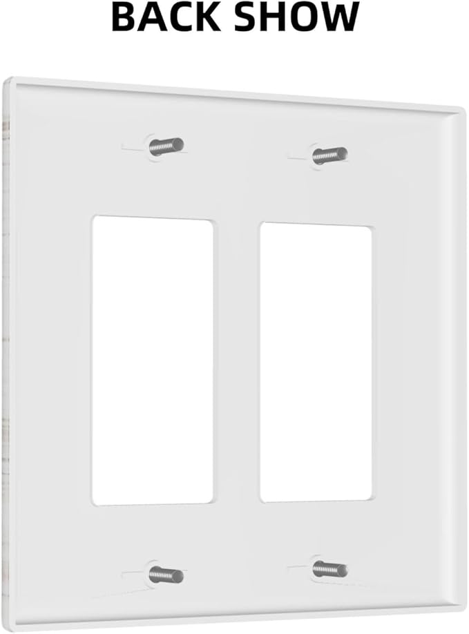 Decorative Outlet Covers White Brown Marble Abstract Modern Luxury 2 Gang Double Rocker Light Switch Cover Decorative Switch plates Electrical Wallplates GFCI Receptacle for Bathroom Kitchen