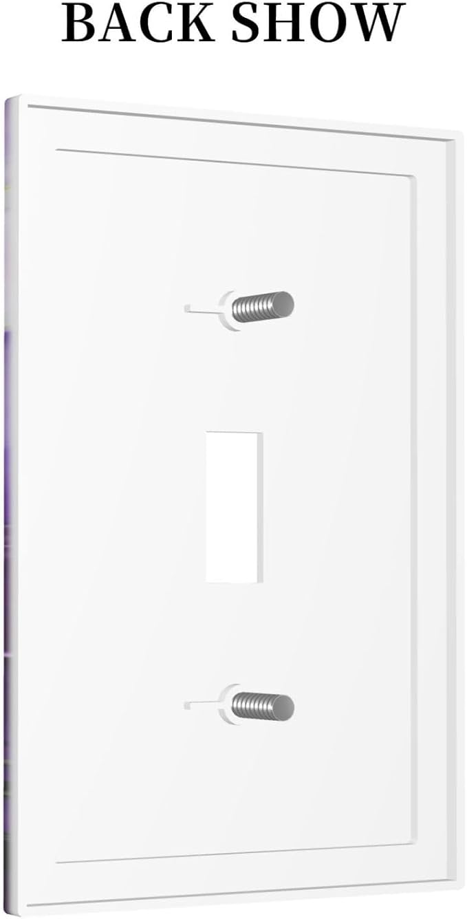Decorative Light Switch Cover Abstract Luxury Purple Gold Marble Textures 1 Gang Oversized Single Toggle Wall Cover Jumbo Electrical Switchplate Face Plate