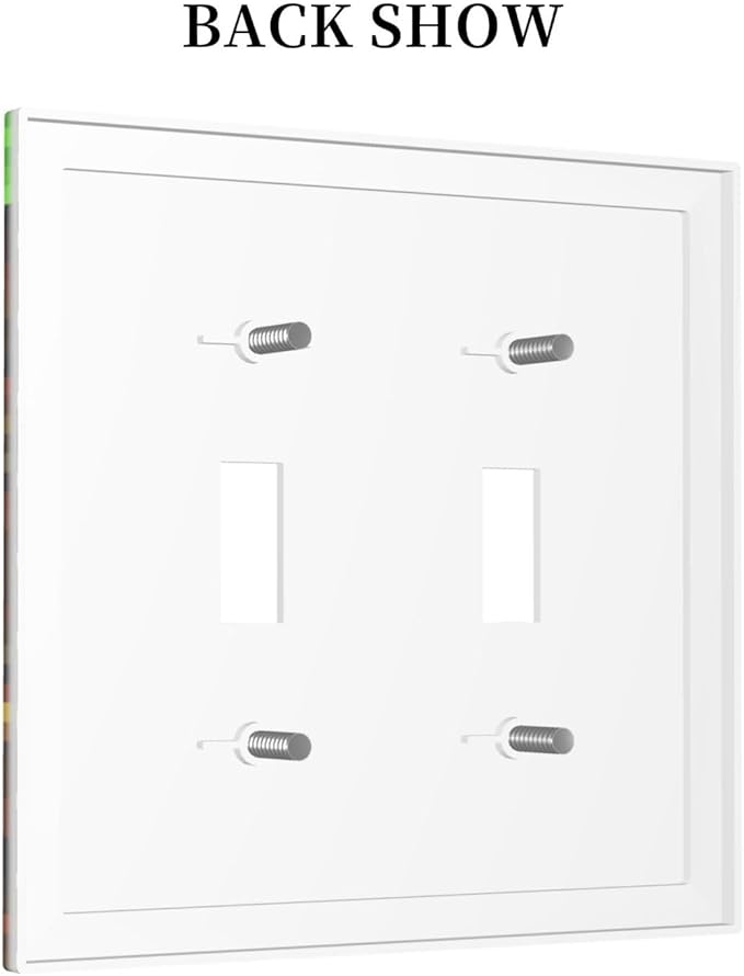 Outlet Covers Pixel Grass Block 1 Gang Duplex Light Switch Cover Plate Decorative Wall Plates Electrical Switchplate Receptacle for Kids Room Home Decor（2 Pack）
