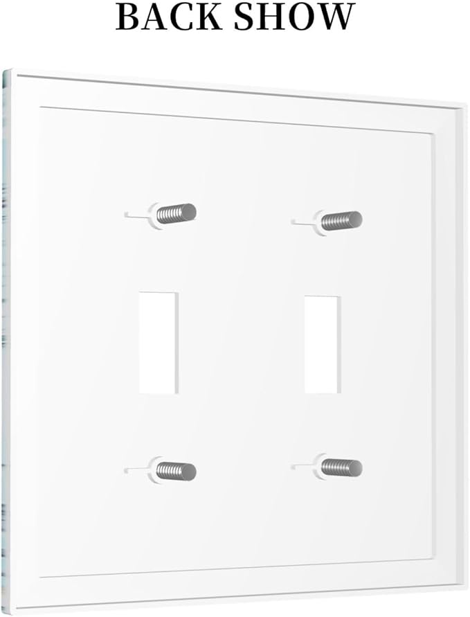 Decorative Switch Plates Jellyfish Teal Blue Ocean Turtle Coastal Beach 2 Gang Double Toggle Wall Plate Outlet Light Switch Cover Electrical Faceplate for Bedroom Bathroom Decor