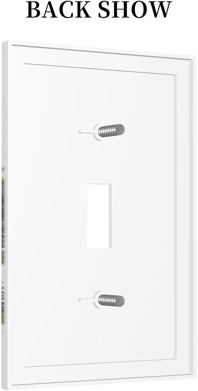 Decorative Light Switch Cover Palm Trees Tropical Green Plant Palm Leaf 1 Gang Single Toggle Device Electrical Faceplate Switchplates Decorator Outlet Wall Plate For Bed Room Bathroom