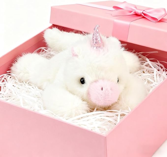 PEACH CAT Unicorn Stuffed Animal Cute Plushies Small Plush Toys Gifts for Kids White