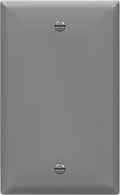 ENERLITES 8801-GR Blank Cover Wall Plate, Size 1-Gang 4.50" x 2.76", Polycarbonate Thermoplastic, 8801-GY, Gray, Screw