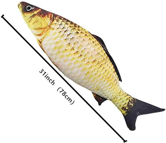 JULAN 3D Giant Soft Fish Cushion Pillow Carp Plush Pillow Stuffed Toy Throw Pillow for Home Decoration Gift Kids Pillow Stuffed Animal Toy (31inch/ 77cm)