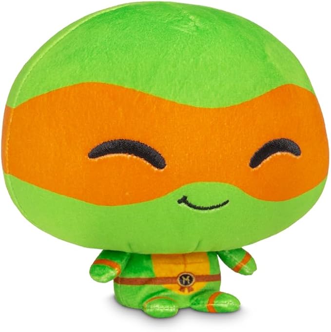 TeeTurtle Cloudheads Michelangelo Plush - 5-Inch Official Teenage Mutant Ninja Turtles Stuffed Animal with Embroidered Details - Soft Cuddly Plush Toys for Kids, Teens, and Adults