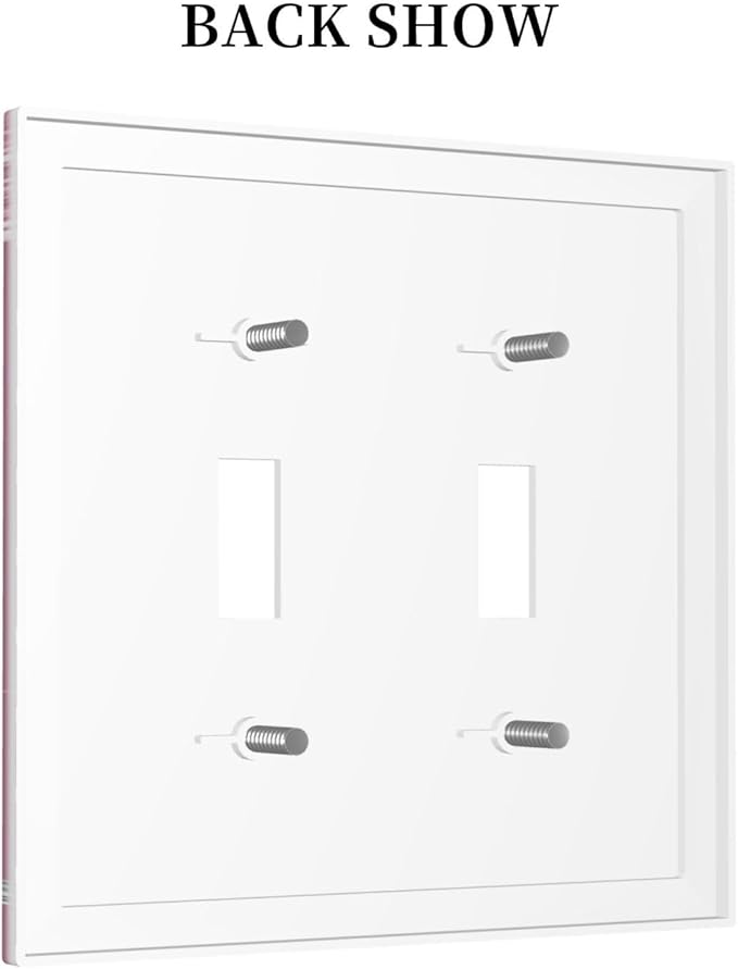 Sparkling Diamonds Pink Silver Glitter Drops Print Double Toggle Light Switch Covers Decorative Unique 2 Gang Wall Plate Dual Electrical Faceplate Switchplate for Bedroom Living Room Decor