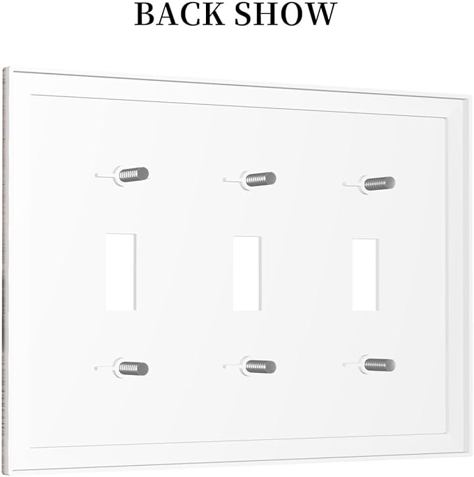 Decorative Switch Plates Vintage Natural Wood Rustic Cinnamon 3 Gang Wall Plate Triple Toggle Light Switch Cover Faceplate Electrical Wall Panels For Farmhouse Cabin Decor