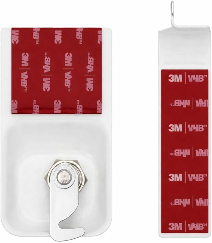 Child Proof Fridge Lock with Key | 100% Metal Refrigerator Lock for Toddlers & Kids | 400 lbf 3M Adhesive No-Drill | Baby Safety Freezer Cabinet Lock (1 Pack, White)
