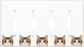 Cat Quad Toggle Wall Plate Decorative 4 Gang Light Switch Covers Electrical Switchplate Home Decorate Faceplat for Bathroom Bedroom Kitchen Room 4.5 x 8 Inch
