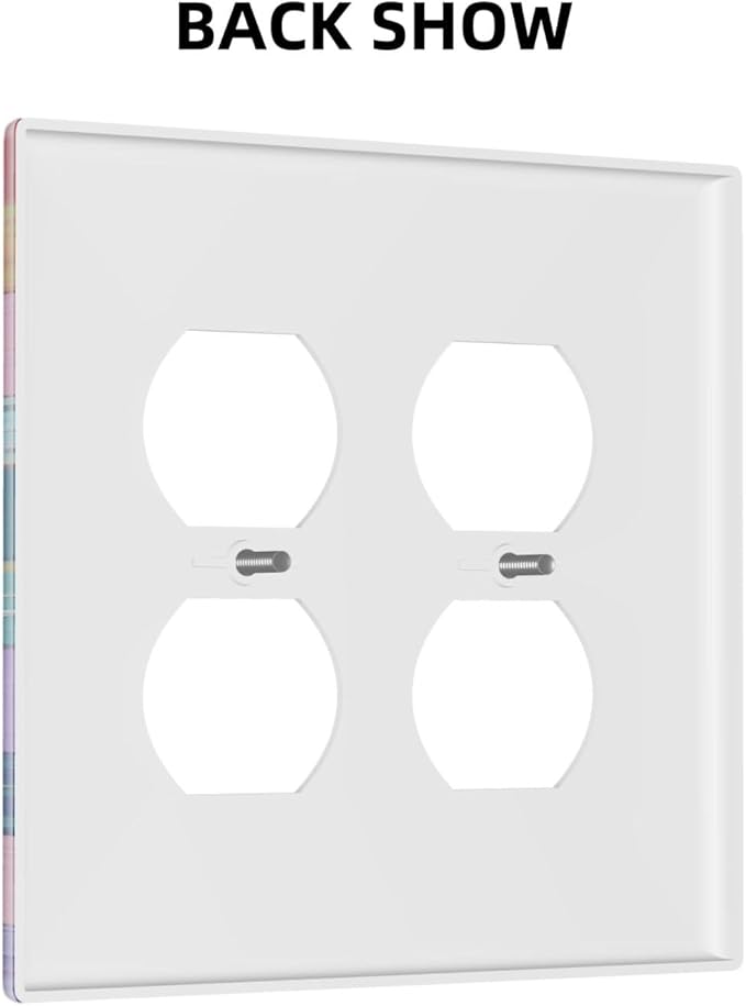 Sunrise Double Duplex Receptacle Outlet Cover Wall Plate Decorative 2 Gang Light Switch Covers Electrical Switchplate Home Decorate Faceplat for Bathroom Bedroom Kitchen Room 4.5 x 4.5 Inch