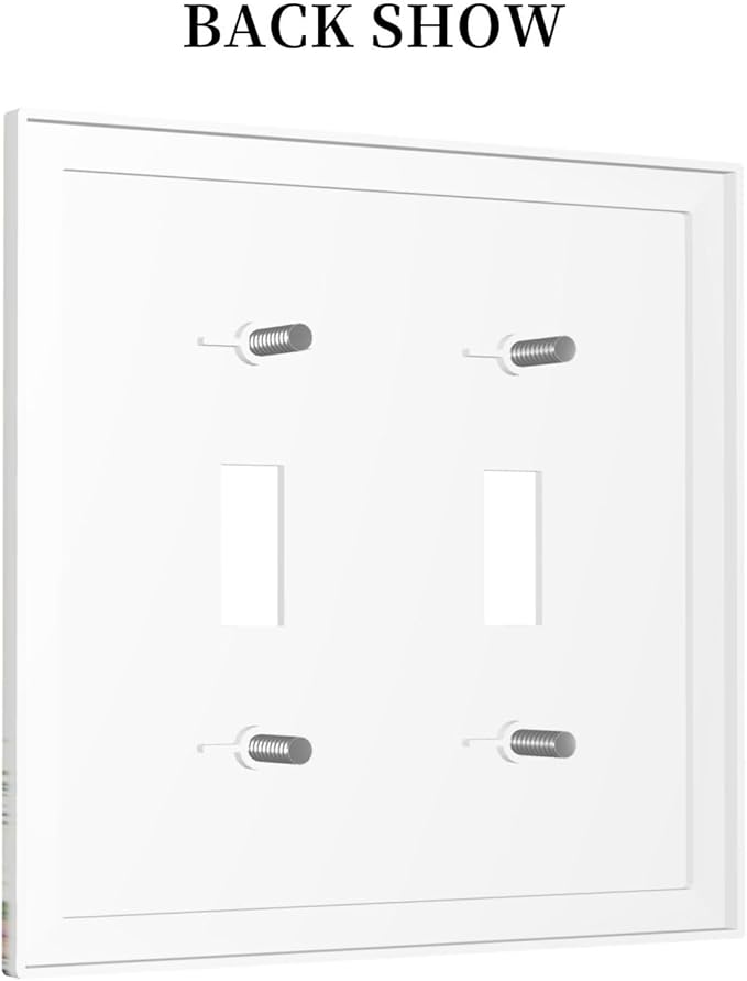Decorative Switch Plates Boho Wildflower Green Leaves Rustic Floral Botanical 2 Gang Double Toggle Wall Plate Outlet Light Switch Cover Electrical Faceplate for Bedroom living Room Decor