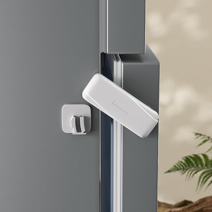 SAFELON 6 Pcs Baby Safety Fridge Locks, Childproof Cabinet Locks, Cabinet Cupboard Locks for Kids, Double Door Refrigerator Locks.