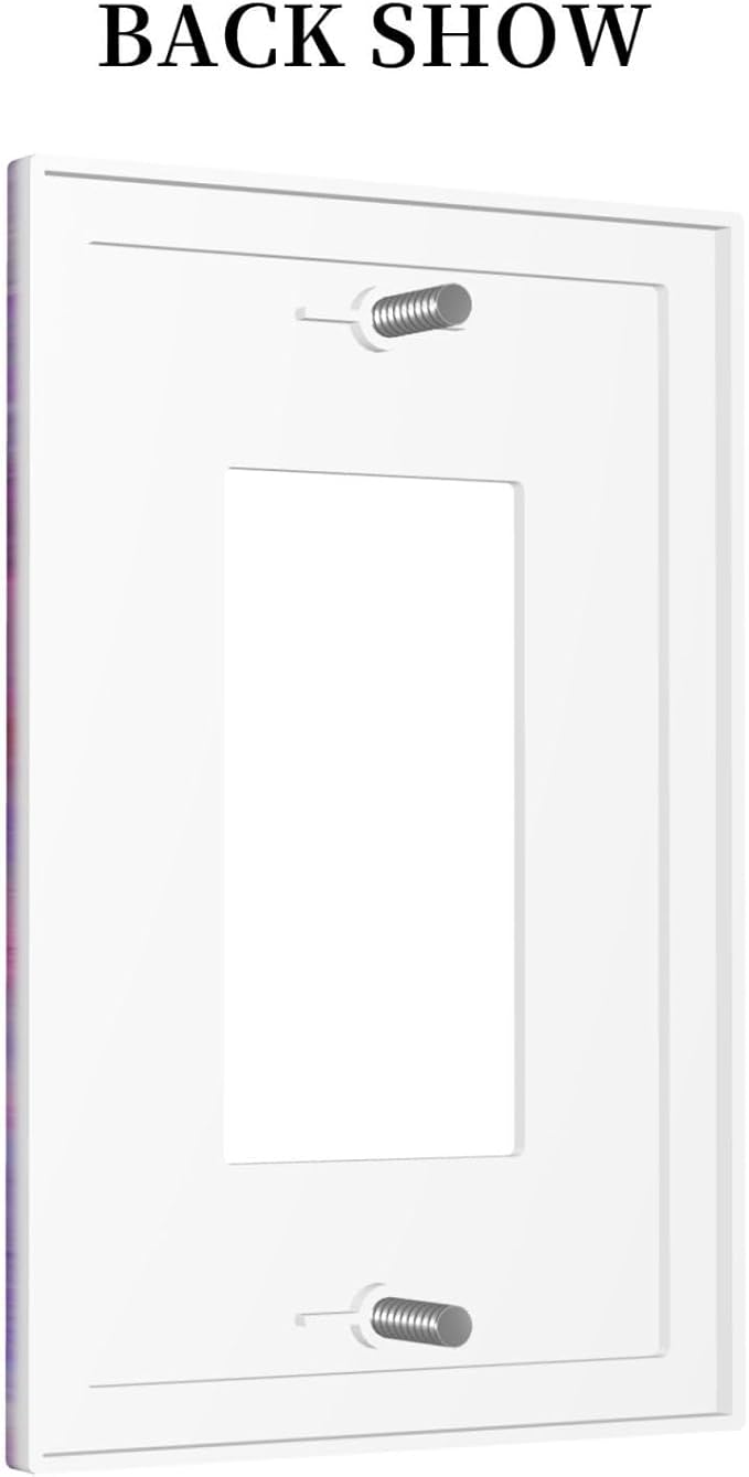 Liquid Marble Modern Abstract Texture Abstract Purple Paint Wall Art Decorative Outlet Covers 1 Gang Single Rocker Wall Plates Gfci Faceplate Light Switch Cover Plate for Office Living Room