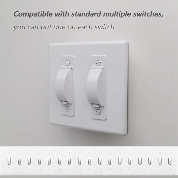 Wall Switch Guard, ILIVABLE Childproof Light Switch Plate Covers Protects Your Lights or Circuits from being Accidentally Turned On or Off by Children and Adults (White, 1 Pack)
