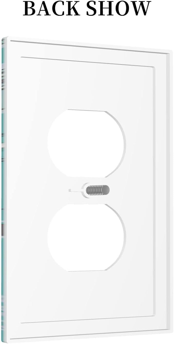 1 Gang Outlet Light Switch Covers Duplex Receptacle Device Plug Socket Wall Plate Turquoise USA Map Art Atlas Electrical Faceplate Switchplates Cartoon Fun Facts Geography American Map Room Decor